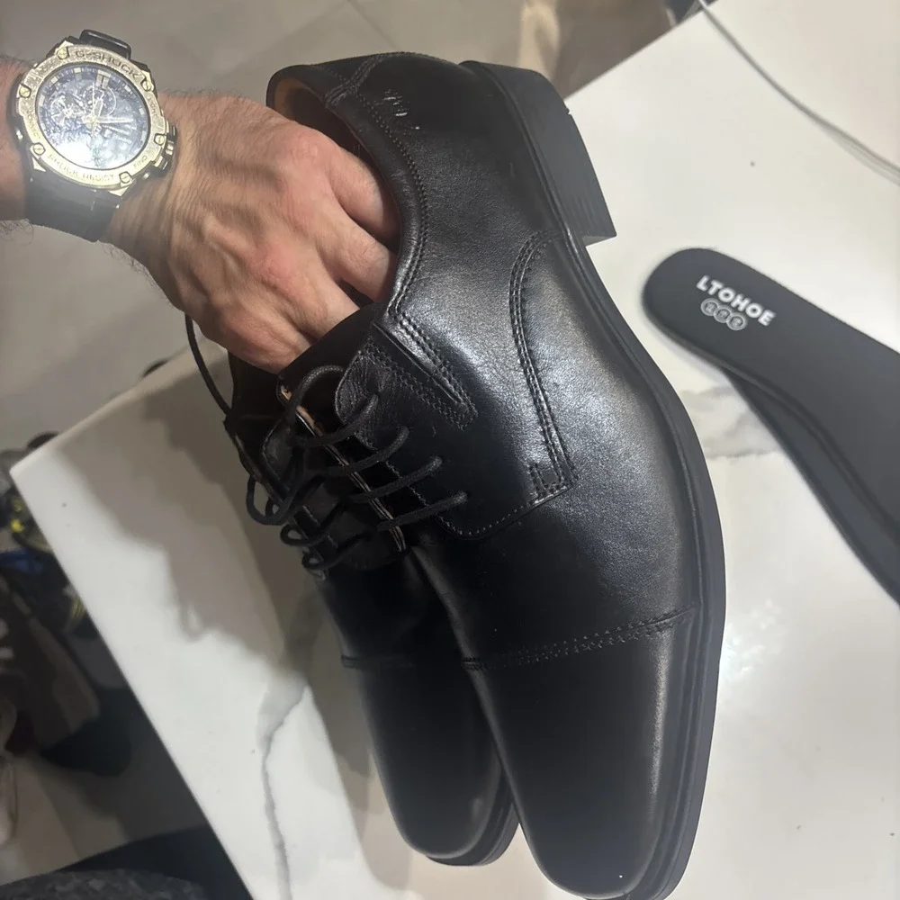 Clarks Whiddon Cap Mens Black Leather Cap Toe Oxford Dress Shoes Size 12 M